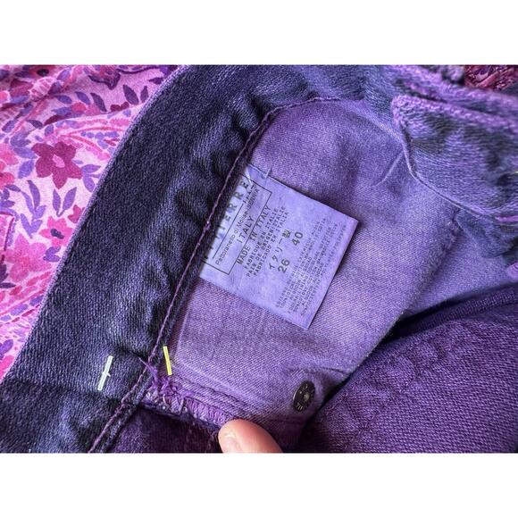 Ferre Purple Embroidered Y2k FILIENES Jeans Size 26x30 Vintage New - Picture 9 of 11